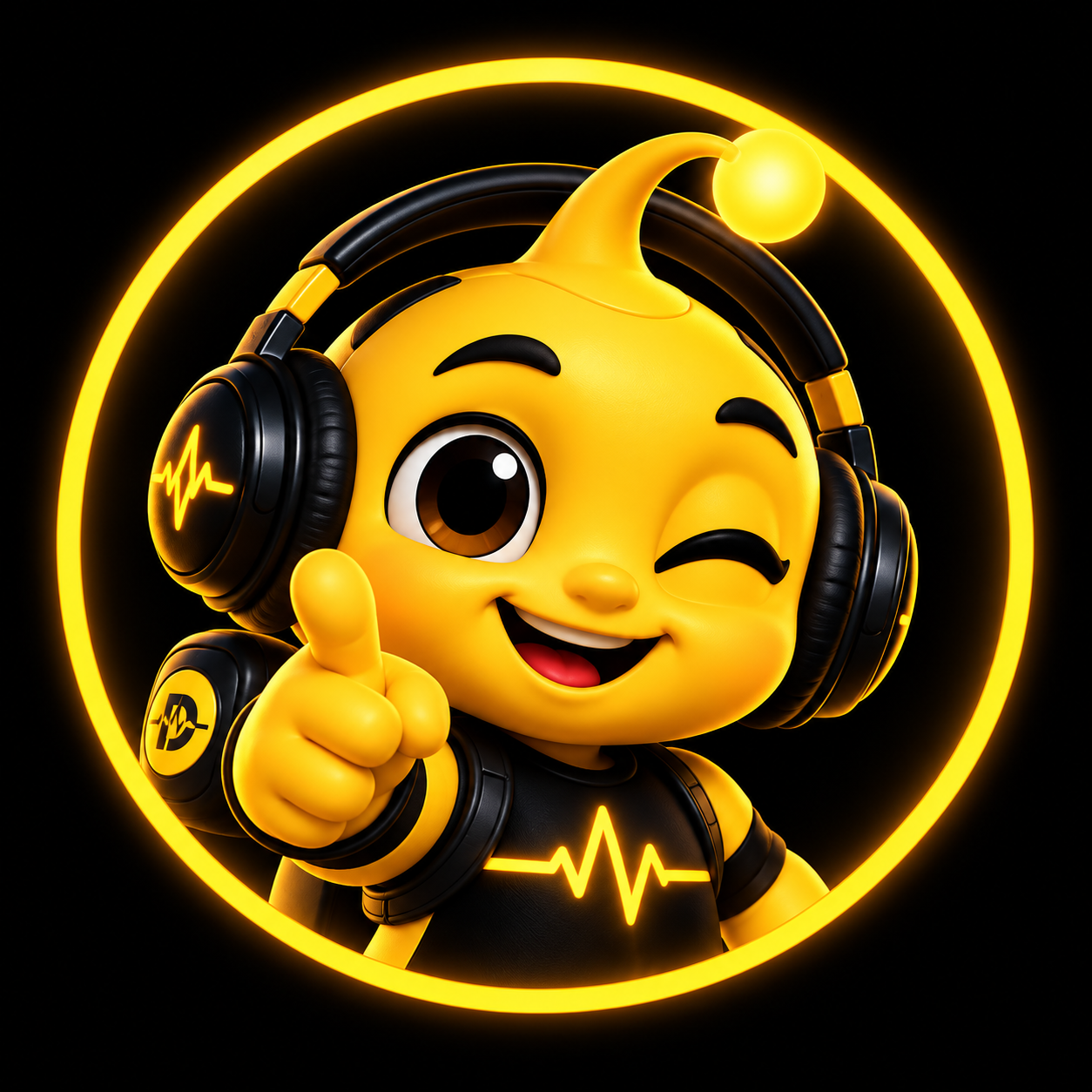 Mascote Duar com fones